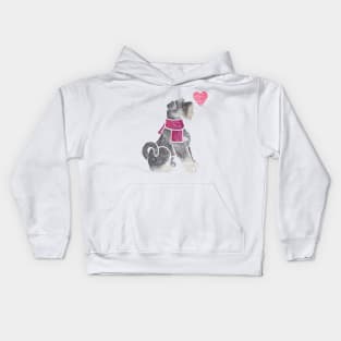 Watercolour Standard Schnauzer Kids Hoodie